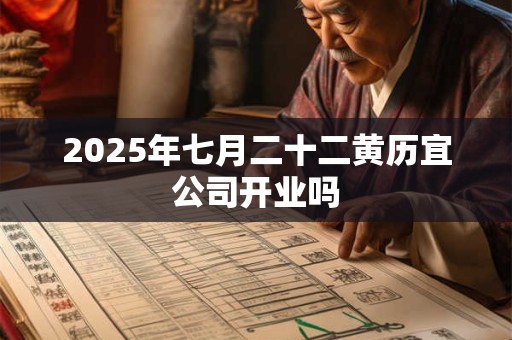 2025年七月二十二黄历宜公司开业吗