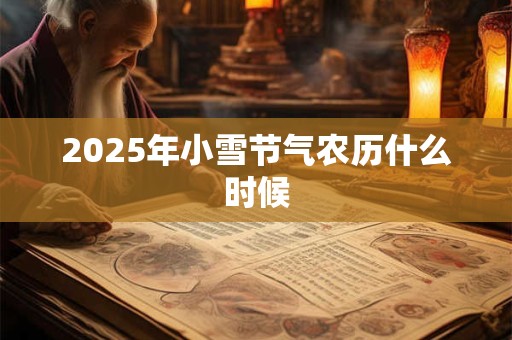 2025年小雪节气农历什么时候 2025年小雪节气农历什么时候