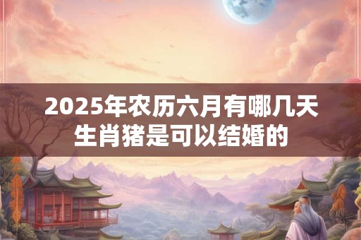 2025年农历六月有哪几天生肖猪是可以结婚的 2025年农历六月有哪几天生肖猪是可以结婚的