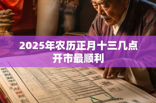 2025年农历正月十三几点开市最顺利