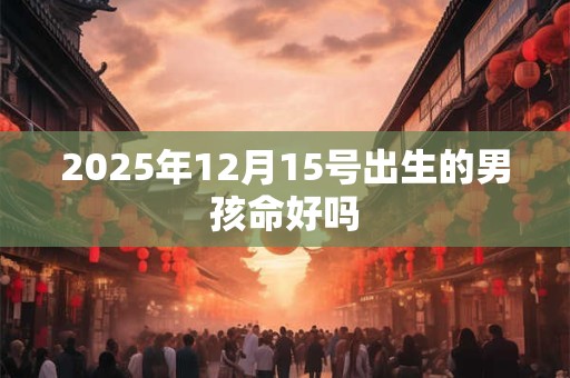 2026年12月15号出生的男孩命好吗