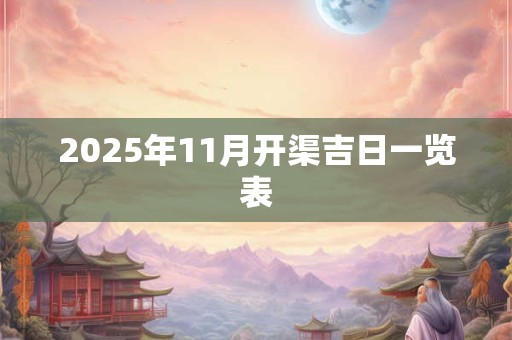 2025年11月开渠吉日一览表