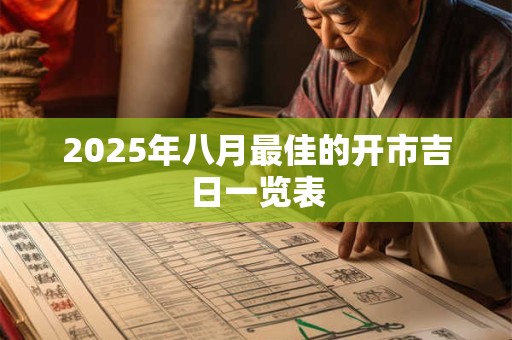 2025年八月最佳的开市吉日一览表 2025年八月最佳的开市吉日一览表