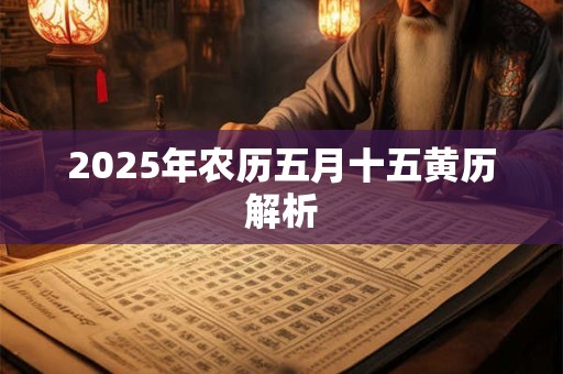 2025年农历五月十五黄历解析
