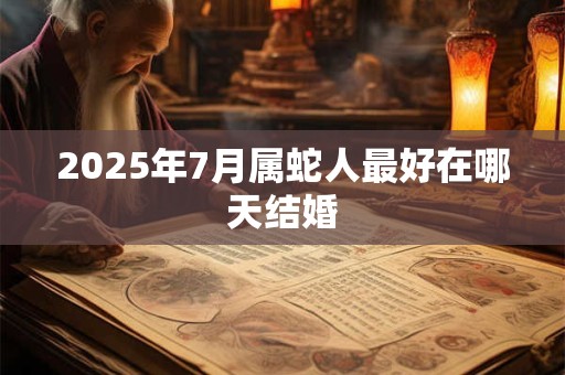 2025年7月属蛇人最好在哪天结婚