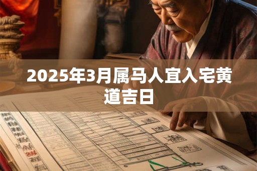 2025年3月属马人宜入宅黄道吉日 2025年3月属马人宜入宅黄道吉日