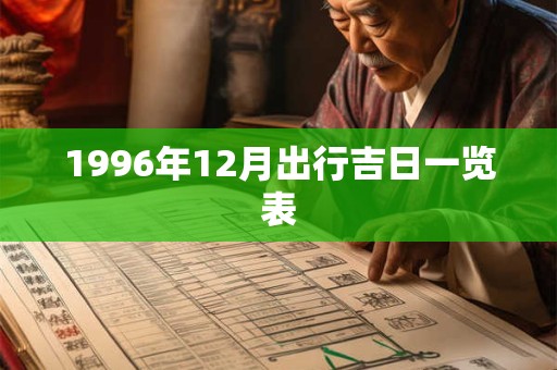 1996年12月出行吉日一览表 1996年12月出行吉日一览表
