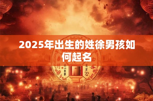 2025年出生的姓徐男孩如何起名 2025年出生的姓徐男孩如何起名