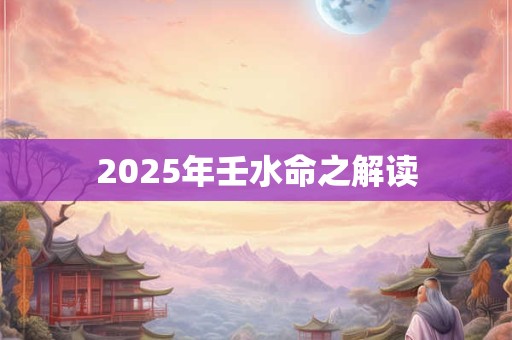 2025年壬水命之解读 2025年壬水命之解读