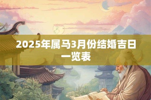 2025年属马3月份结婚吉日一览表 2025年属马3月份结婚吉日一览表
