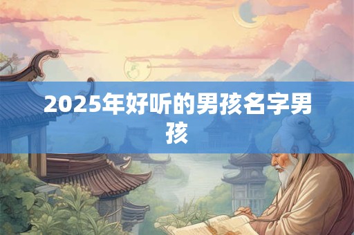 2025年好听的男孩名字男孩 2025年好听的男孩名字男孩