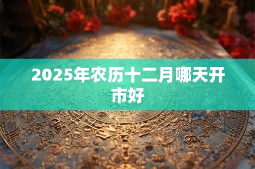 2025年农历十二月哪天开市好