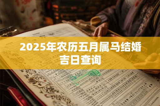 2025年农历五月属马结婚吉日查询