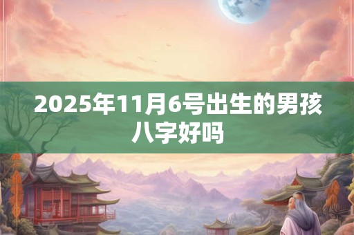 2025年11月6号出生的男孩八字好吗 2025年11月6号出生的男孩八字好吗