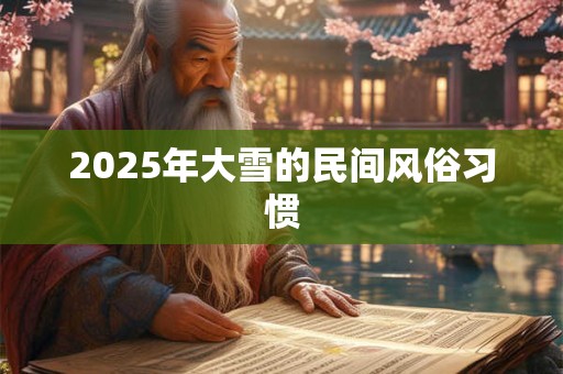 2025年大雪的民间风俗习惯