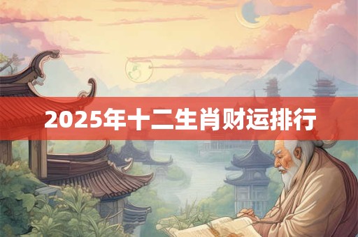 2026年十二生肖财运排行 2026年十二生肖财运排行