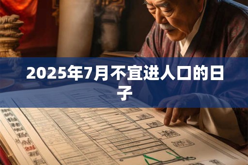 2025年7月不宜进人口的日子 2025年7月不宜进人口的日子