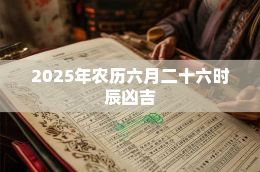 2025年农历六月二十六时辰凶吉 2025年农历六月二十六时辰凶吉