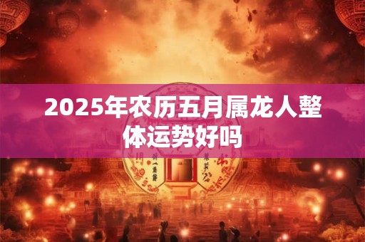 2025年农历五月属龙人整体运势好吗