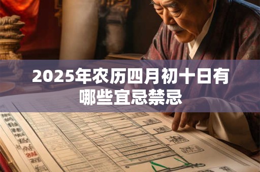 2025年农历四月初十日有哪些宜忌禁忌 2025年农历四月初十日有哪些宜忌禁忌