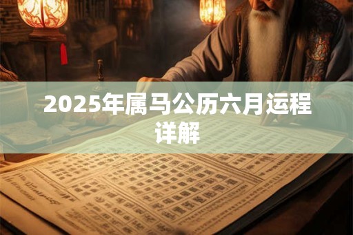 2025年属马公历六月运程详解 2025年属马公历六月运程详解
