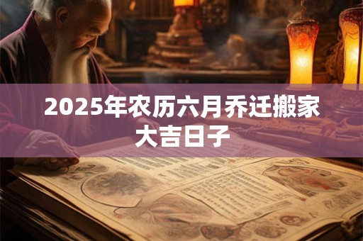 2025年农历六月乔迁搬家大吉日子 2025年农历六月乔迁搬家大吉日子