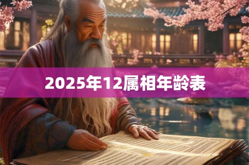 2025年12属相年龄表 2025年12属相年龄表