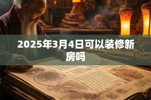 2025年3月4日可以装修新房吗 2025年3月4日可以装修新房吗