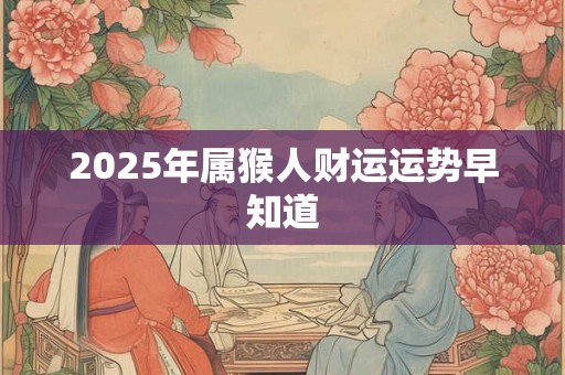 2025年属猴人财运运势早知道
