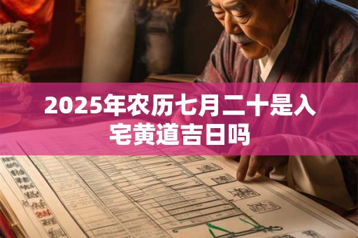 2025年农历七月二十是入宅黄道吉日吗 2025年农历七月二十是入宅黄道吉日吗