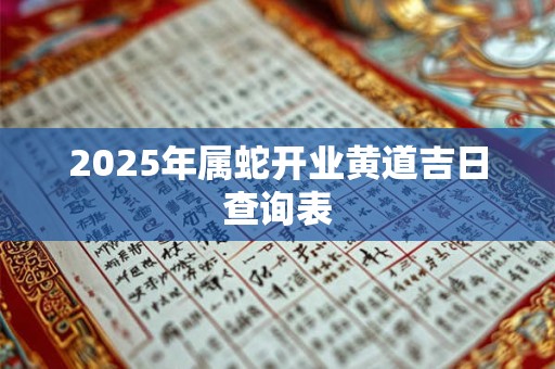 2025年属蛇开业黄道吉日查询表