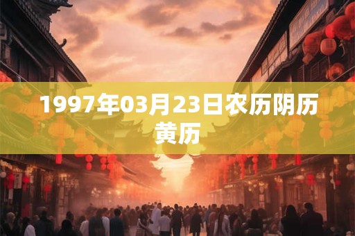 1997年03月23日农历阴历黄历 1997年03月23日农历阴历黄历