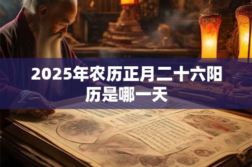 2025年农历正月二十六阳历是哪一天 2025年农历正月二十六阳历是哪一天
