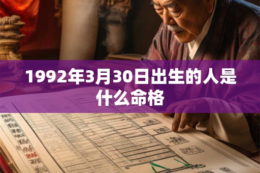 1992年3月30日出生的人是什么命格 1992年3月30日出生的人是什么命格
