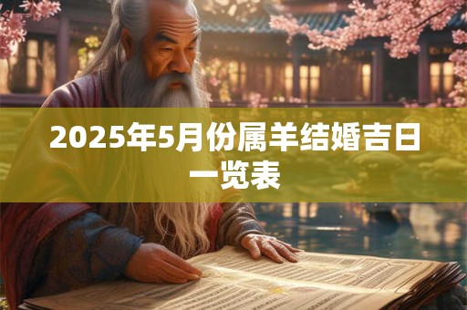 2025年5月份属羊结婚吉日一览表 2025年5月份属羊结婚吉日一览表