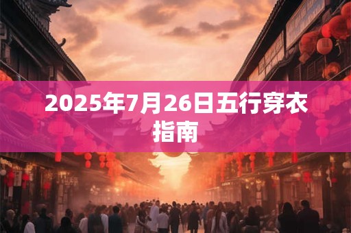 2025年7月26日五行穿衣指南 2025年7月26日五行穿衣指南