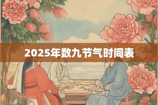 2025年数九节气时间表 2025年数九节气时间表