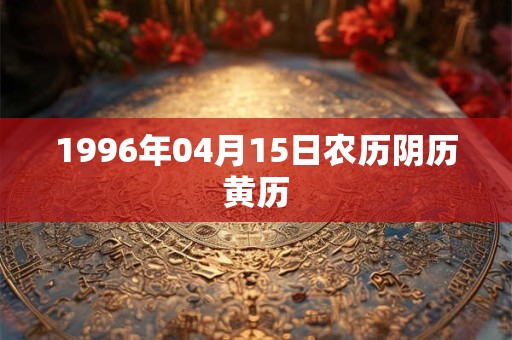 1996年04月15日农历阴历黄历