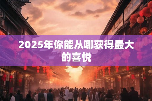 2025年你能从哪获得最大的喜悦