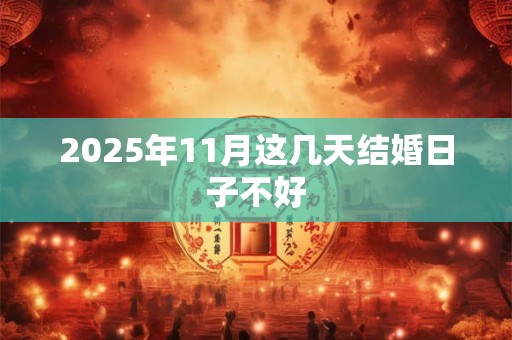 2025年11月这几天结婚日子不好