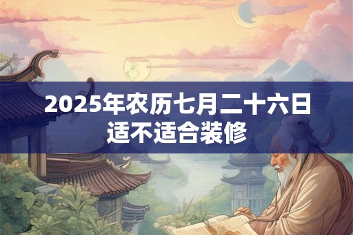 2025年农历七月二十六日适不适合装修 2025年农历七月二十六日适不适合装修