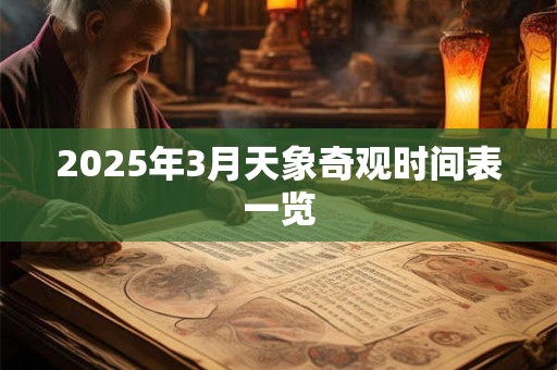 2025年3月天象奇观时间表一览 2025年3月天象奇观时间表一览