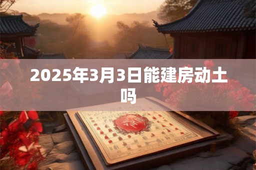 2025年3月3日能建房动土吗