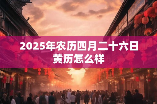 2025年农历四月二十六日黄历怎么样 2025年农历四月二十六日黄历怎么样