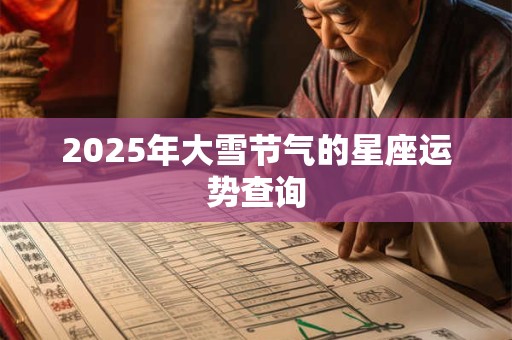2025年大雪节气的星座运势查询