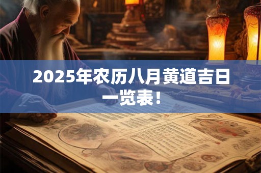 2025年农历八月黄道吉日一览表! 2025年农历八月黄道吉日一览表!