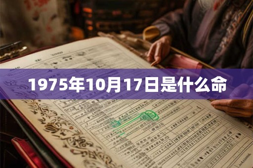 1975年10月17日是什么命 1975年10月17日是什么命