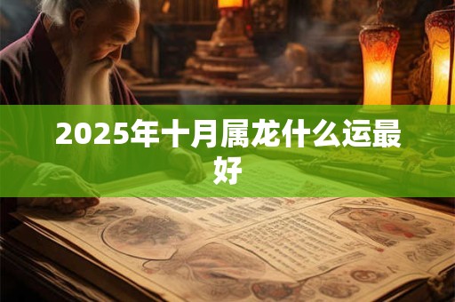 2025年十月属龙什么运最好 2025年十月属龙什么运最好