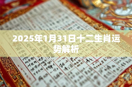 2026年1月31日十二生肖运势解析