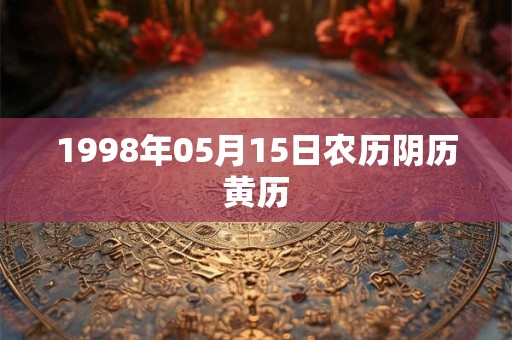 1998年05月15日农历阴历黄历 1998年05月15日农历阴历黄历
